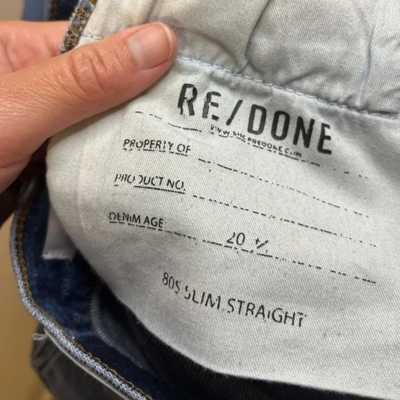 Re/Done Levi's 80s Slim Straight High Rise Jeans sz 27 - Picture 8 of 14